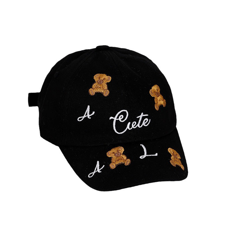Wholesale Summer Cotton Teddy Bear Embroidered Children's Baseball Caps